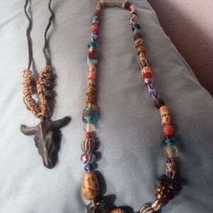 Oasis African Multicolor Beaded Necklace Set New With Tags
